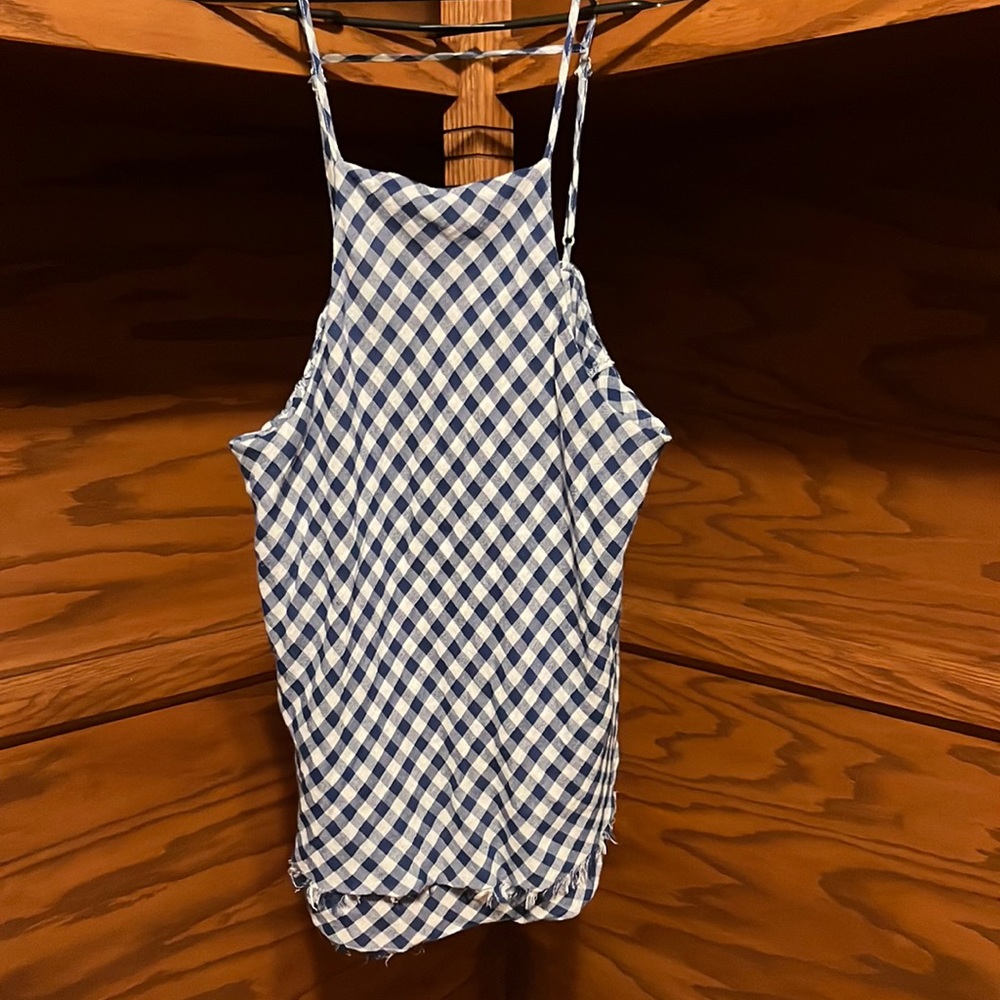 Blue Plaid Tank Top